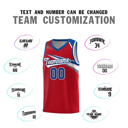 Custom Red White Chest Color Block Sports Uniform Basketball Jersey