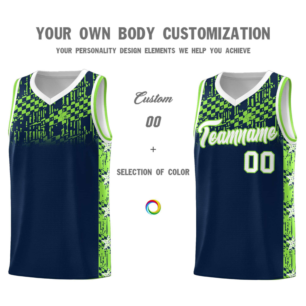 Custom Navy Mosaic Stars Pattern Sports Uniform Basketball Jersey