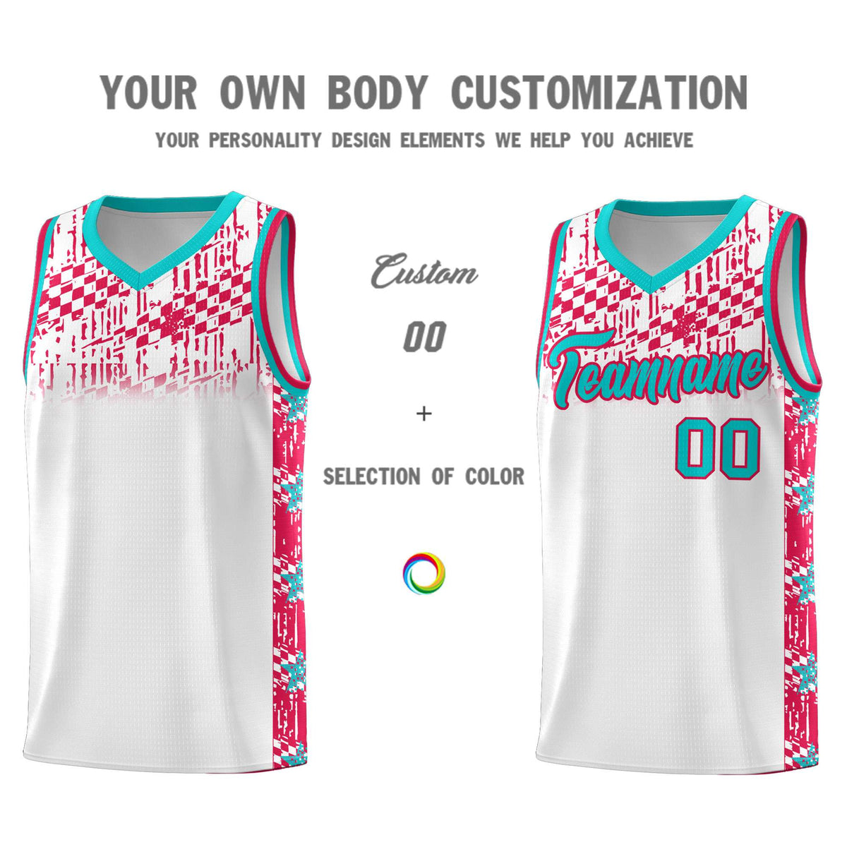 Custom White Mosaic Stars Pattern Sports Uniform Basketball Jersey