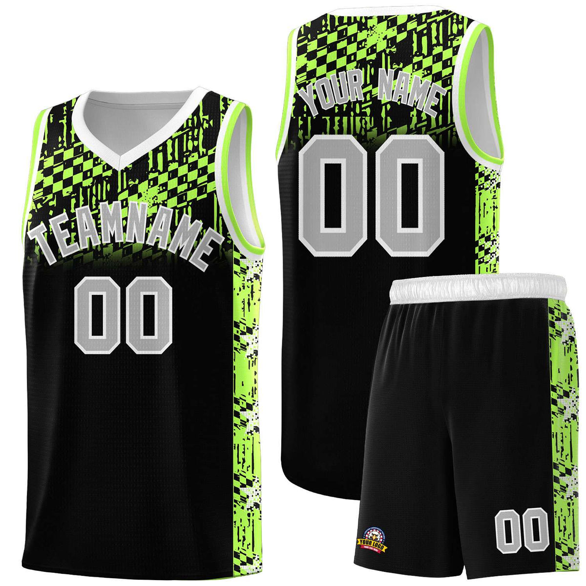 Custom Black Mosaic Stars Pattern Sports Uniform Basketball Jersey