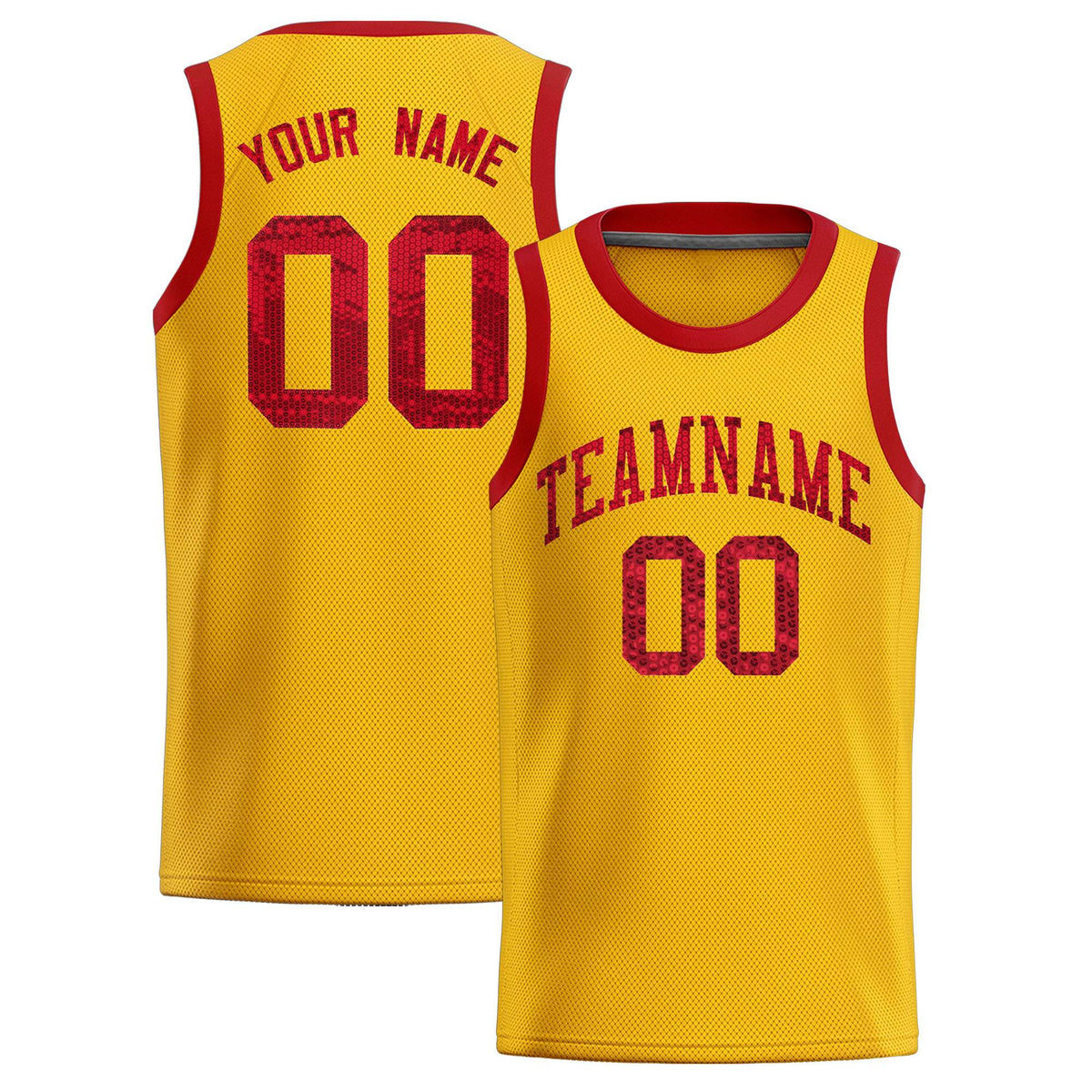 Custom Gold Sequined Tops Athletic Basketball Jersey
