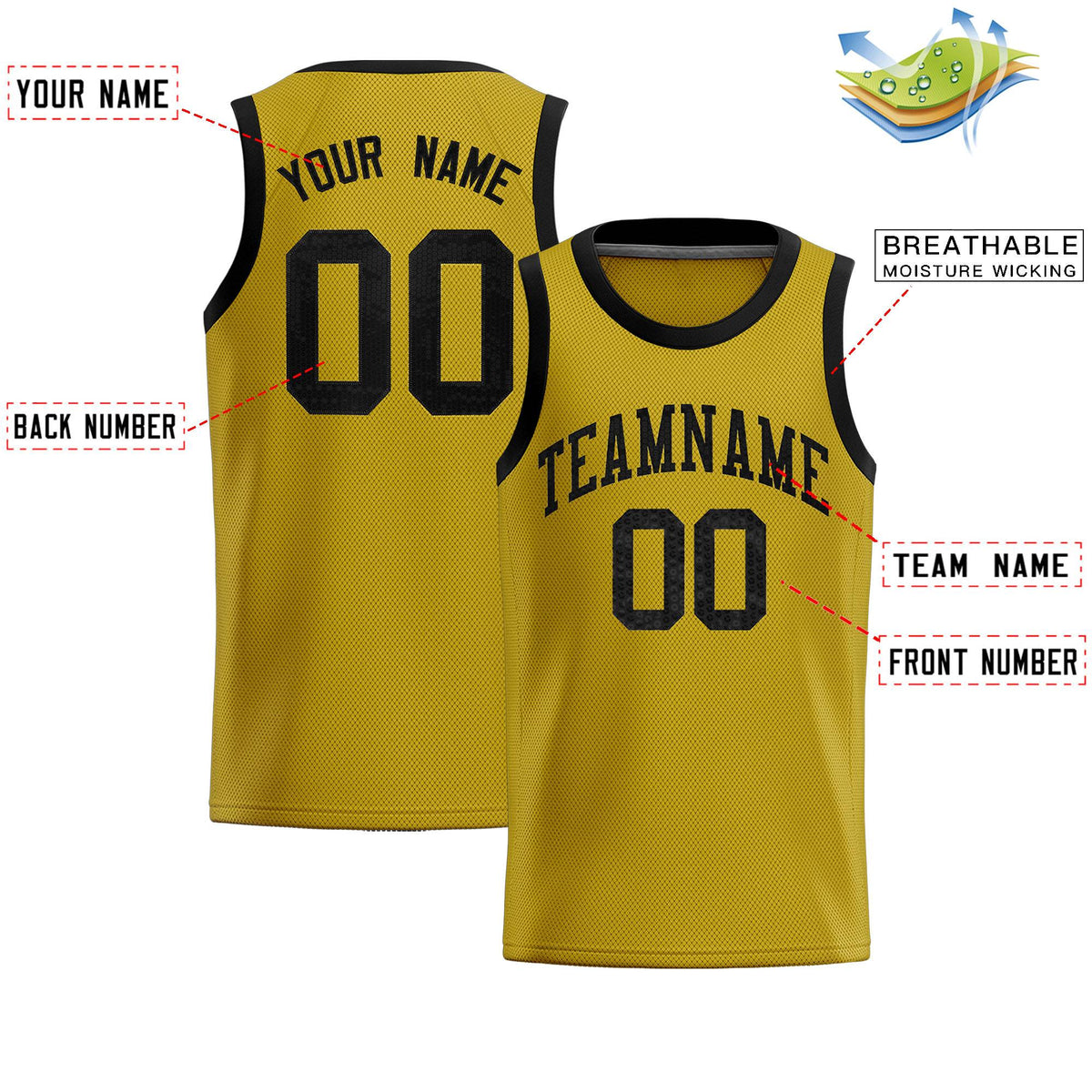 Custom Old Gold Sequined Tops Athletic Basketball Jersey