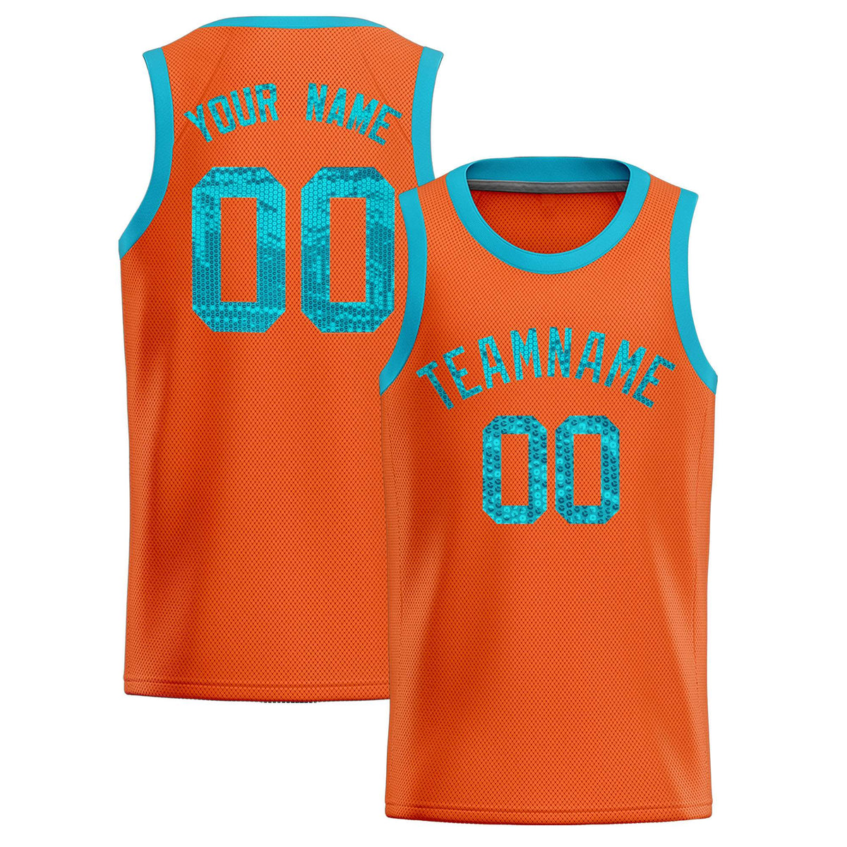 Custom Orange Sequined Tops Athletic Basketball Jersey
