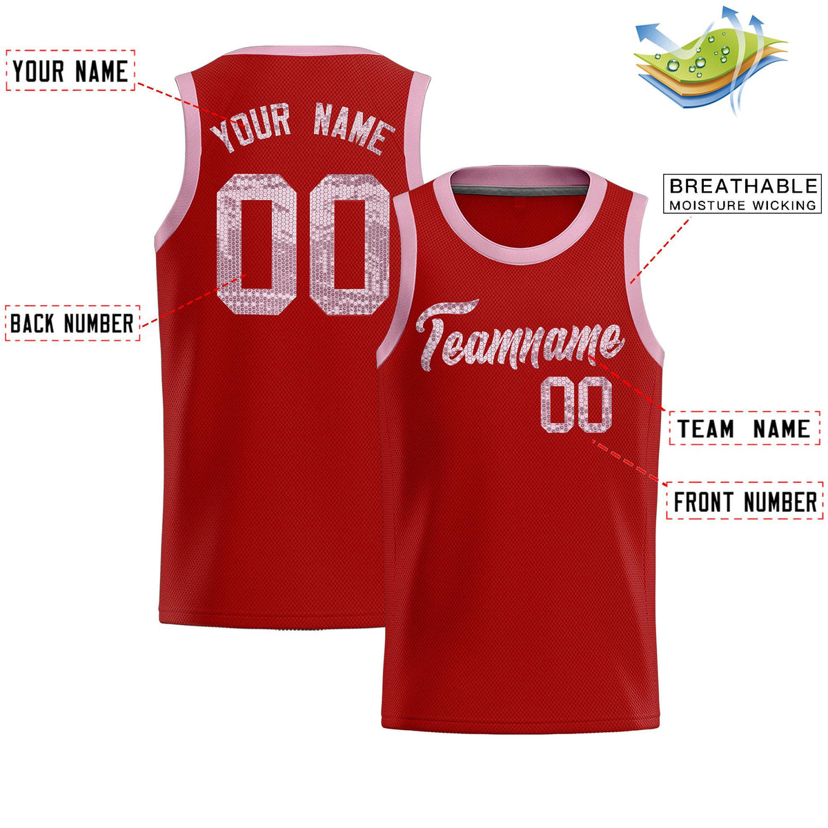 Custom Orange Sequined Tops Athletic Basketball Jersey