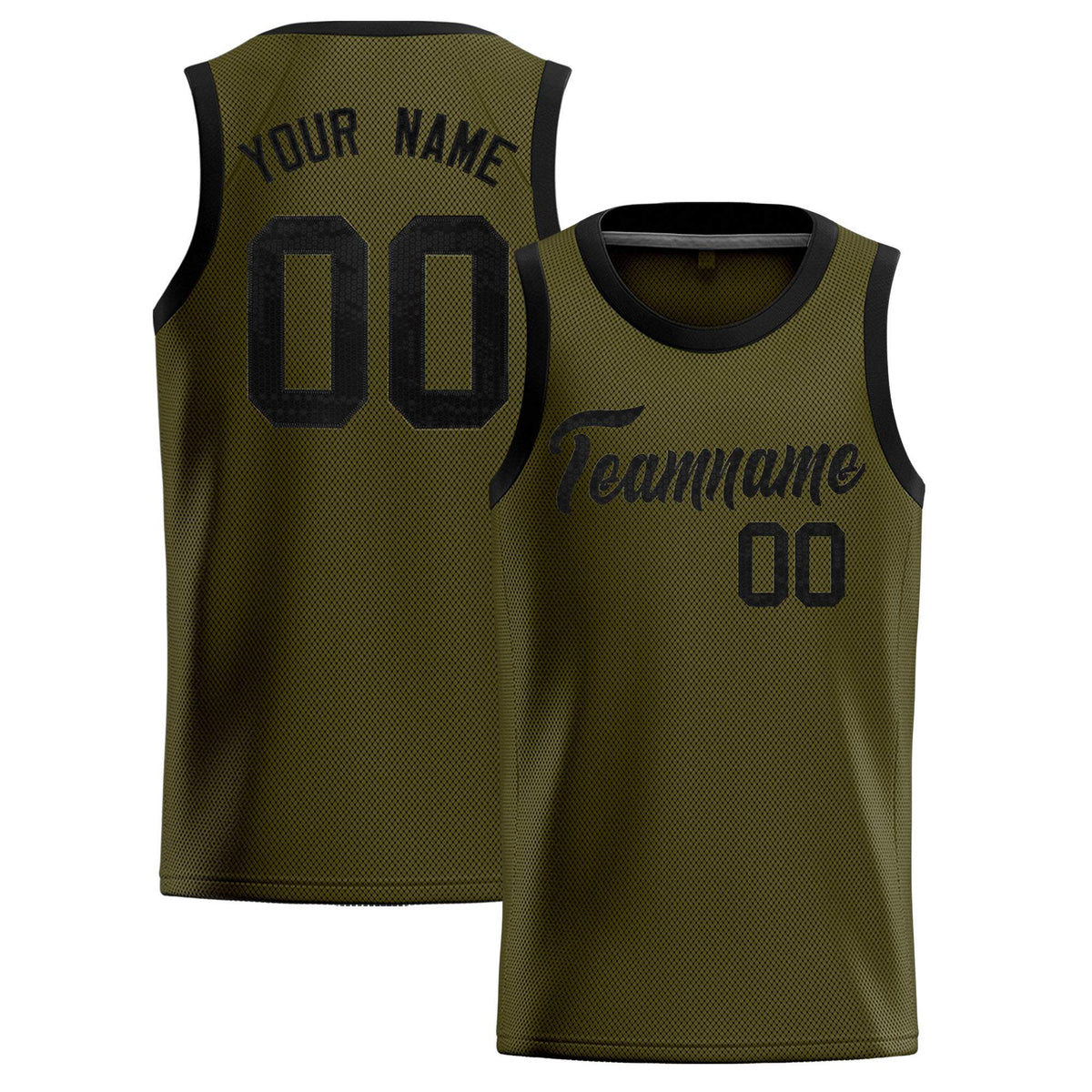 Custom Olive Sequined Tops Athletic Basketball Jersey