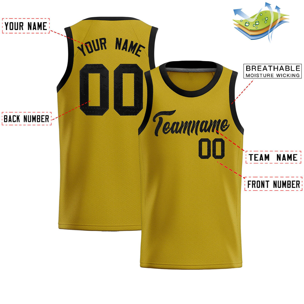 Custom Old Gold Sequined Tops Athletic Basketball Jersey