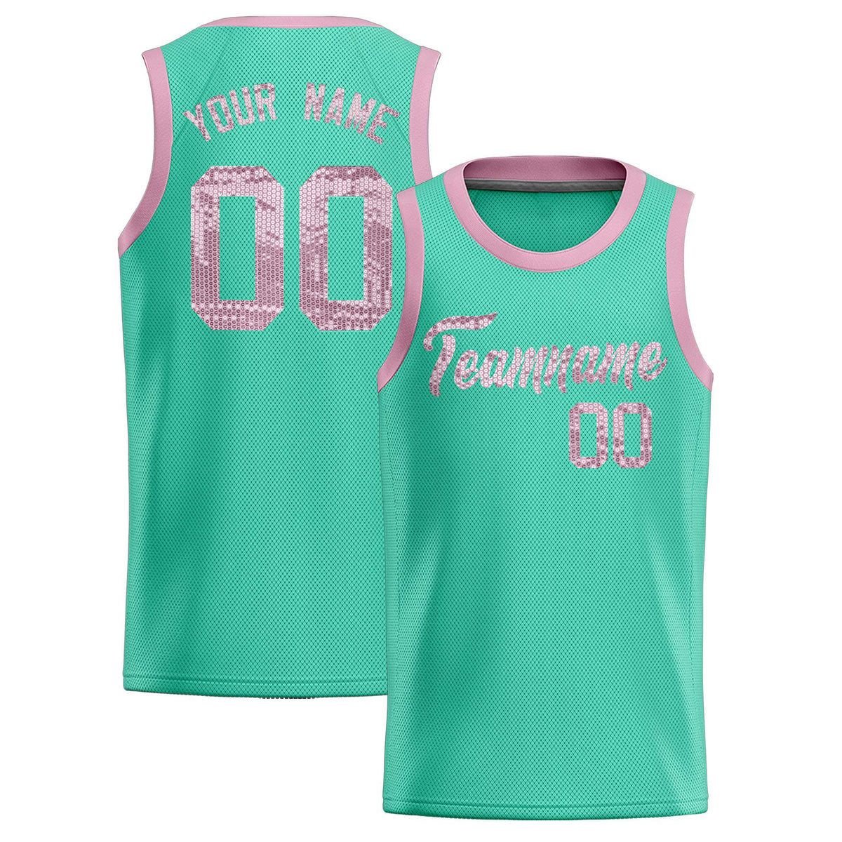 Custom Bright Green Sequined Tops Athletic Basketball Jersey