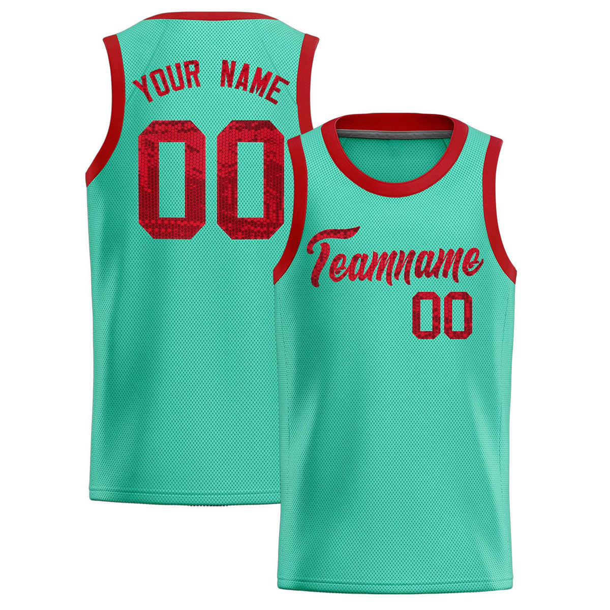 Custom Bright Green Sequined Tops Athletic Basketball Jersey
