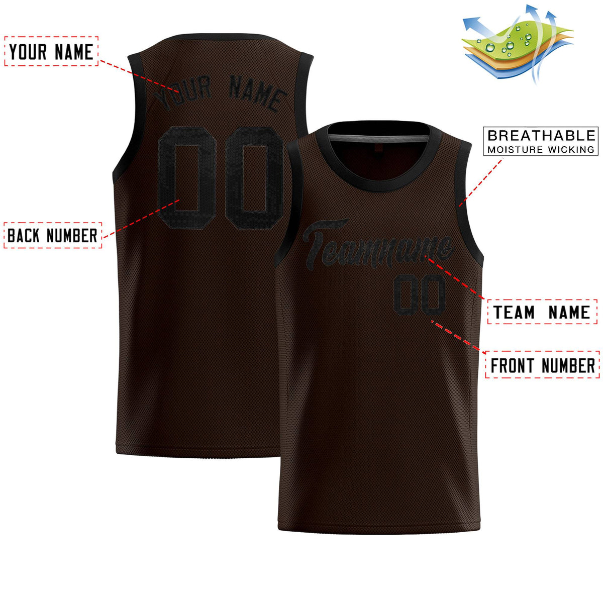 Custom Brown Sequined Tops Athletic Basketball Jersey