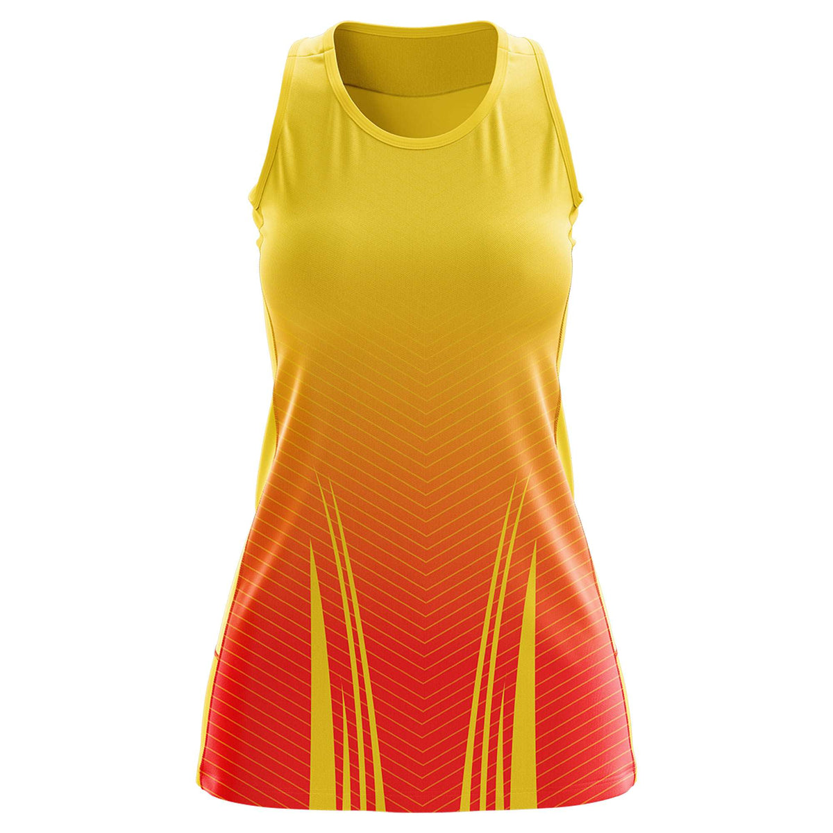Custom Gold Orange Tennis Dress | Diagonal Lines And Jagged Texture Patterns