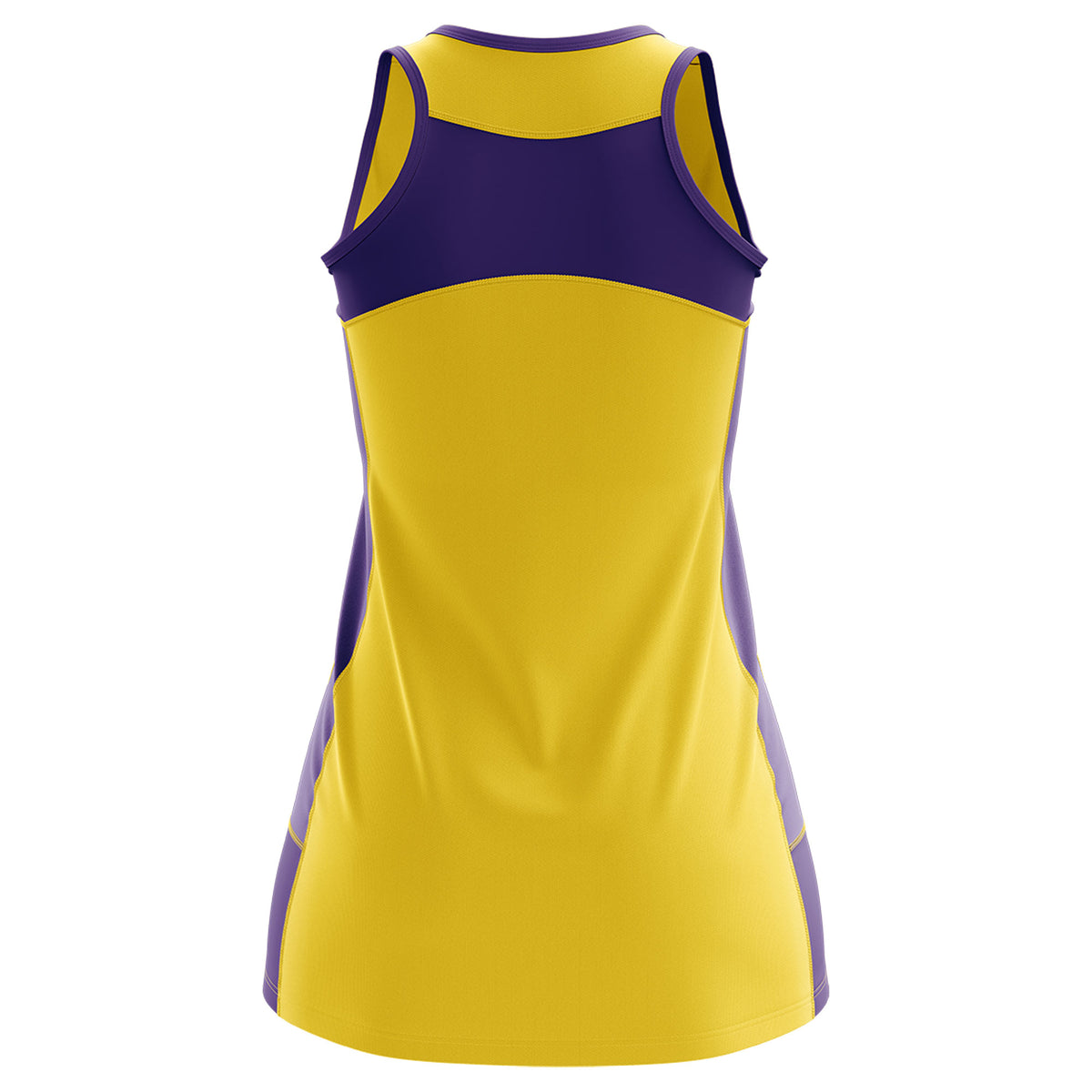 Custom Gold Purple Color Block Two Tone Tennis Dresses