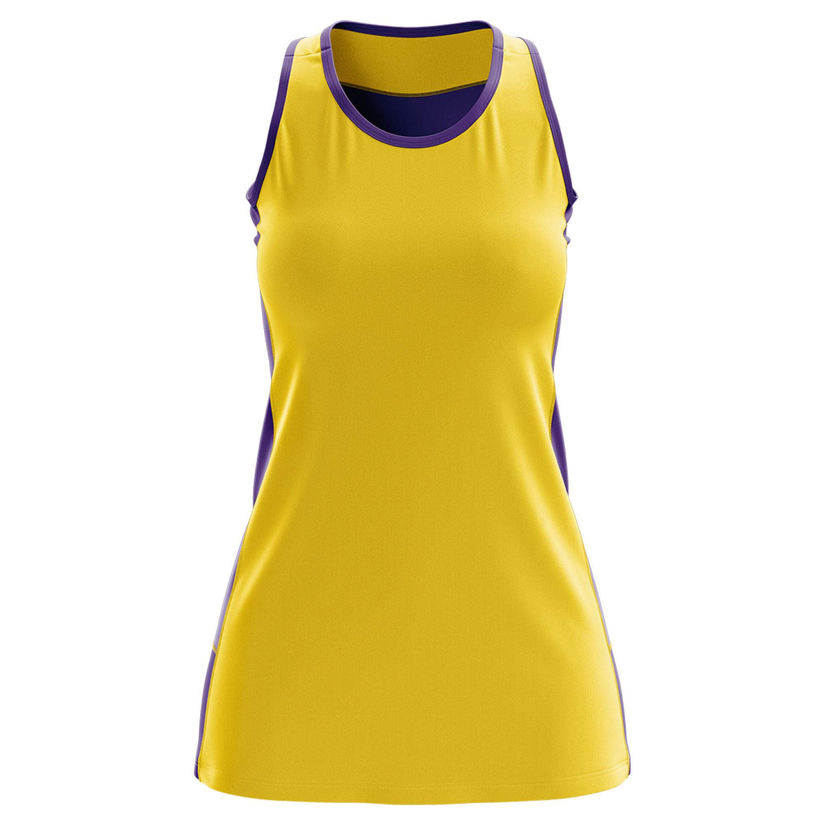 Custom Gold Purple Color Block Two Tone Tennis Dresses