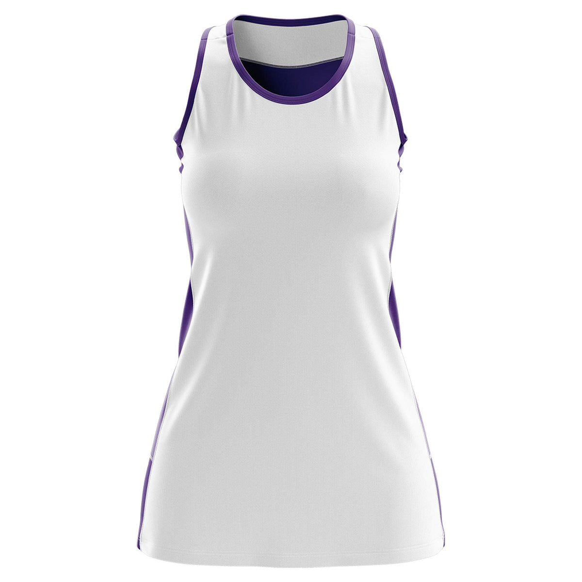 Custom White Purple Color Block Two Tone Tennis Dresses