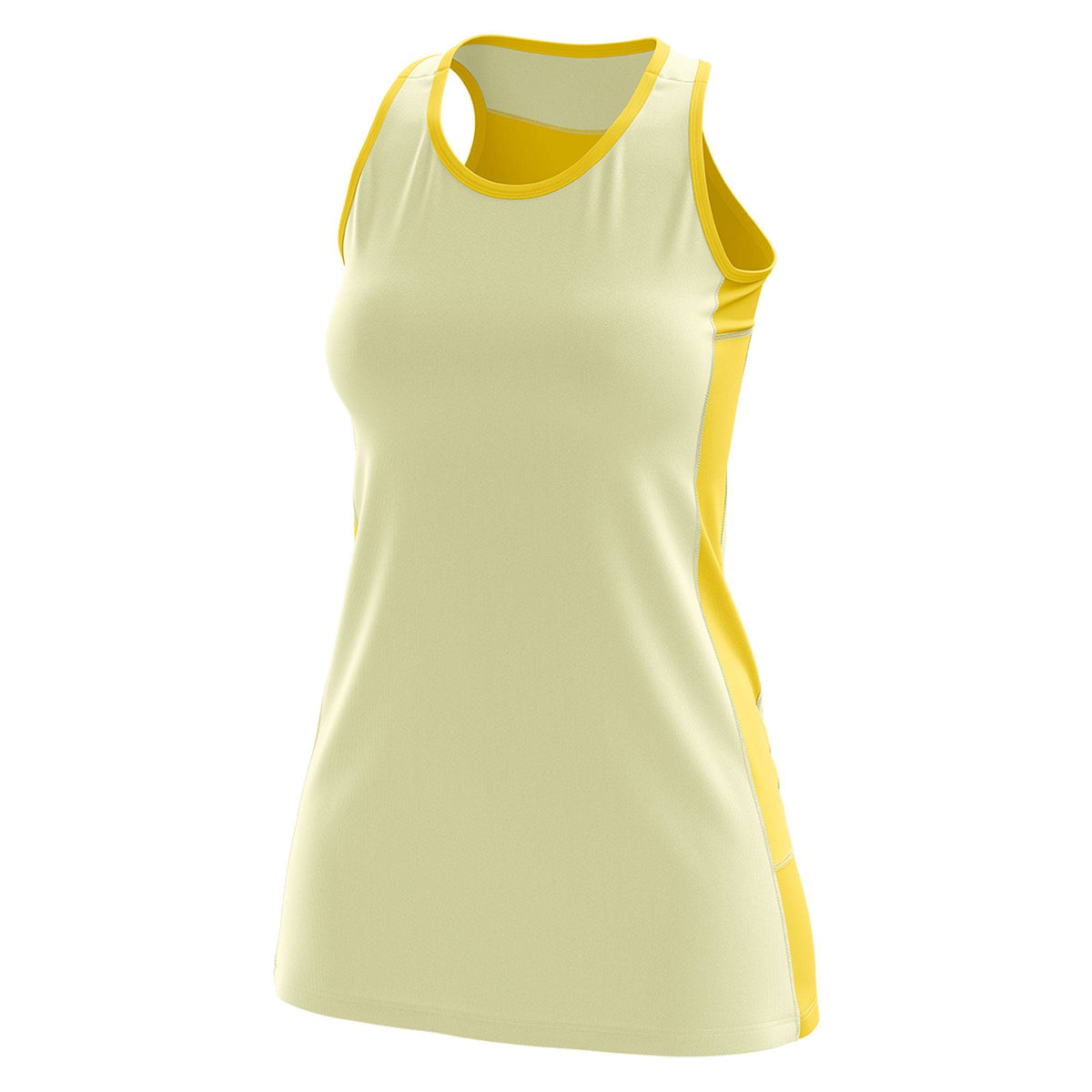 Custom Cream Gold Color Block Two Tone Tennis Dresses