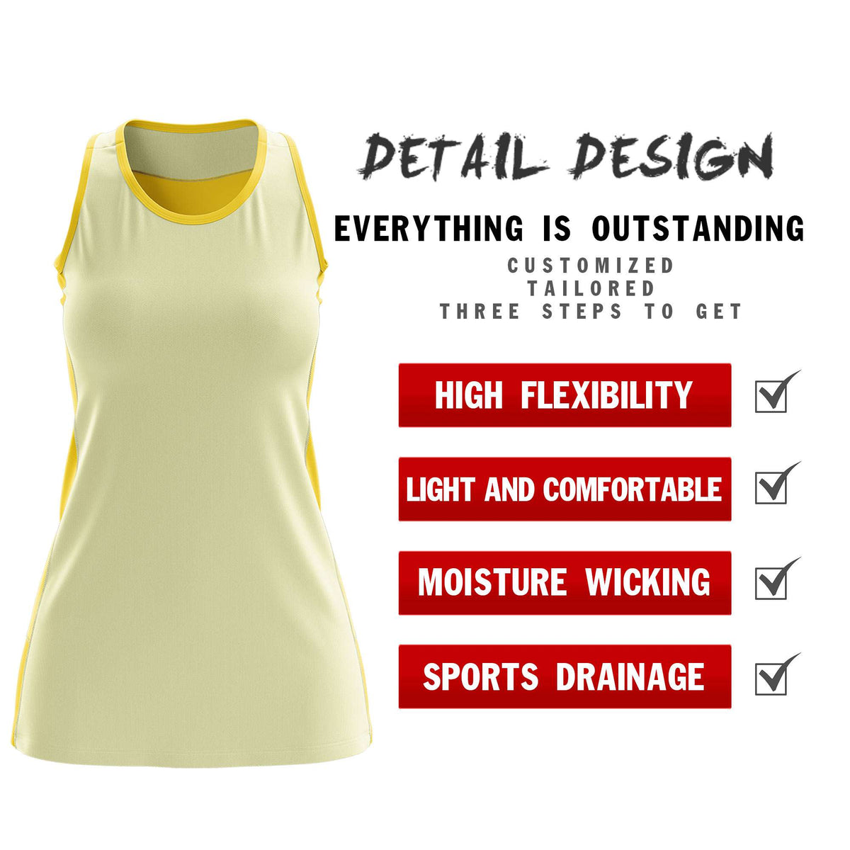 Custom Cream Gold Color Block Two Tone Tennis Dresses