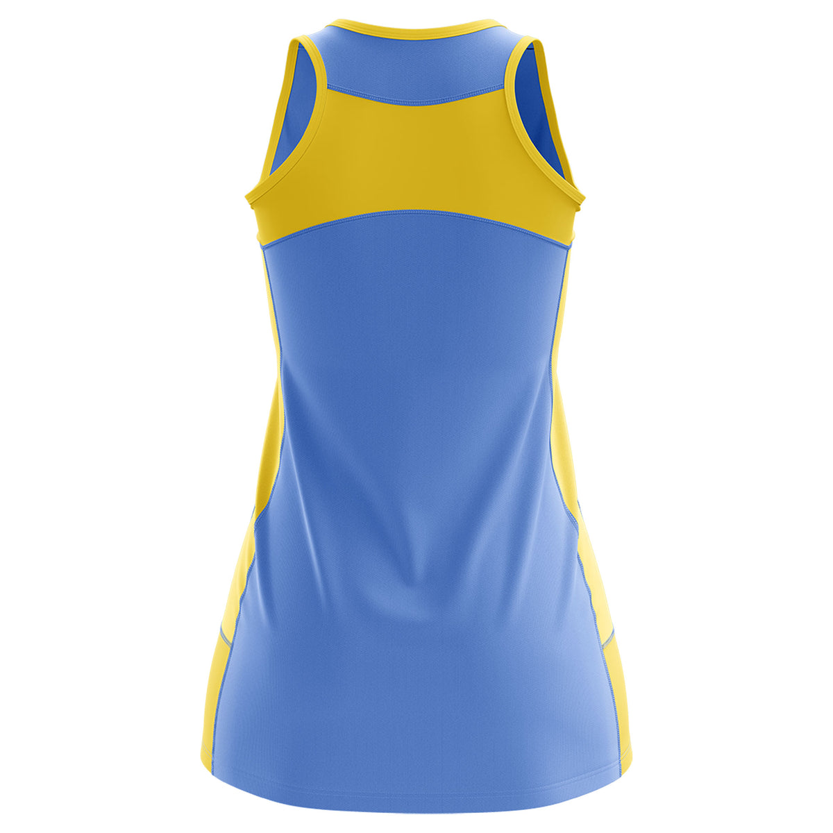Custom Powder Blue Gold Color Block Two Tone Tennis Dresses