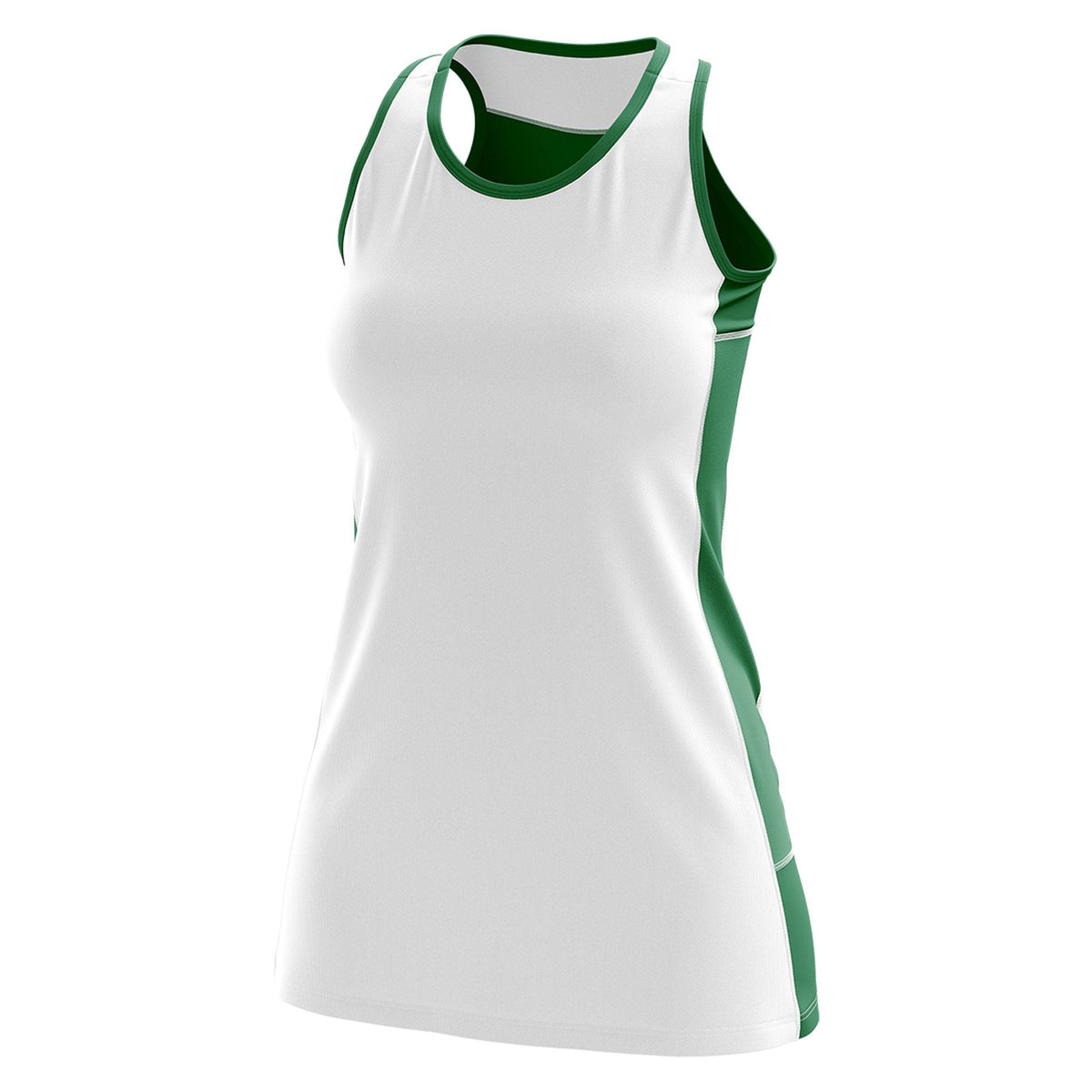 Custom White Kelly Green Color Block Two Tone Tennis Dresses