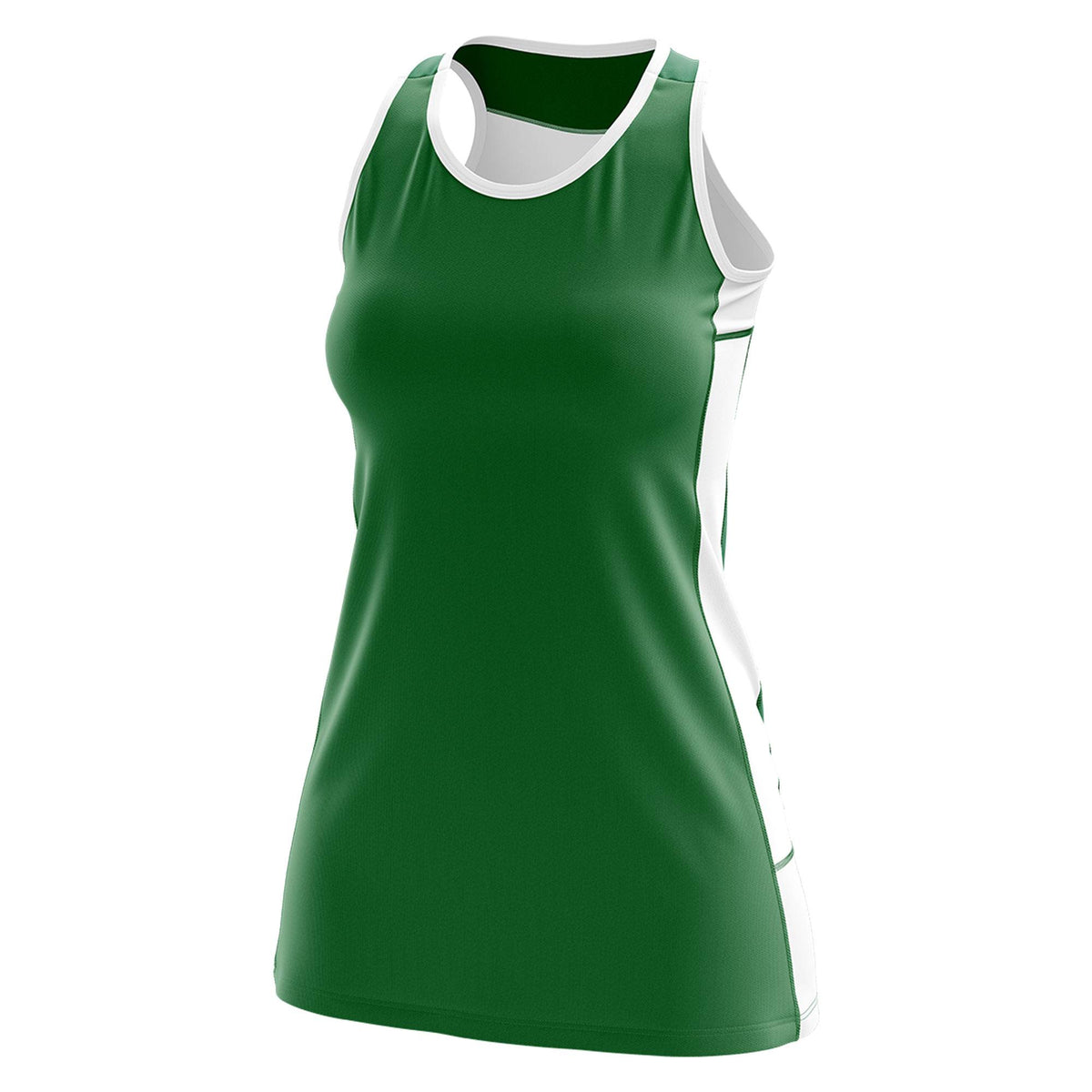 Custom Kelly Green White Color Block Two Tone Tennis Dresses