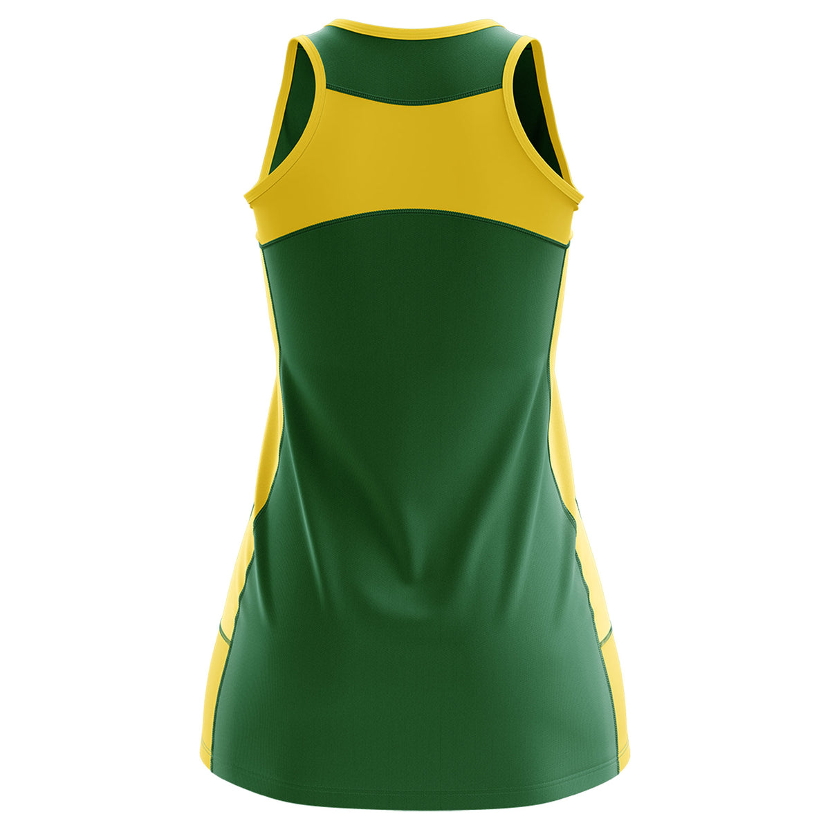 Custom Kelly Green Gold Color Block Two Tone Tennis Dresses