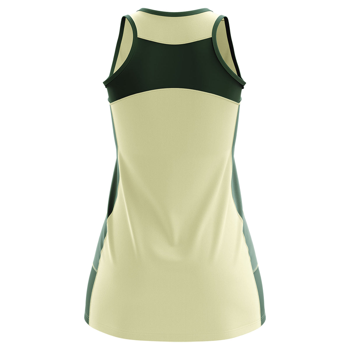 Custom Cream Hunter Green Color Block Two Tone Tennis Dresses