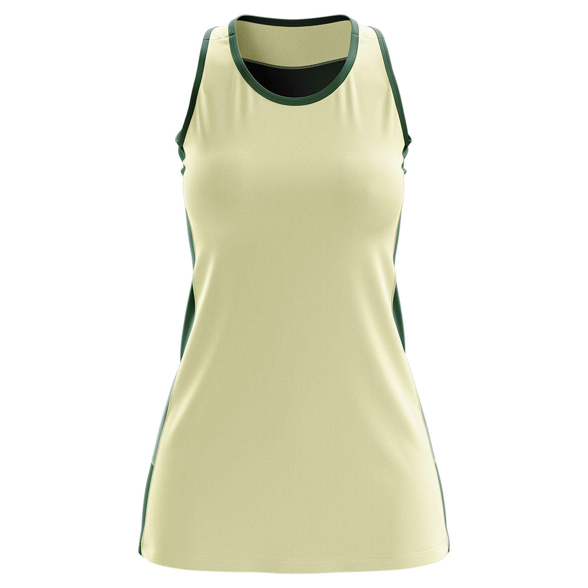 Custom Cream Hunter Green Color Block Two Tone Tennis Dresses