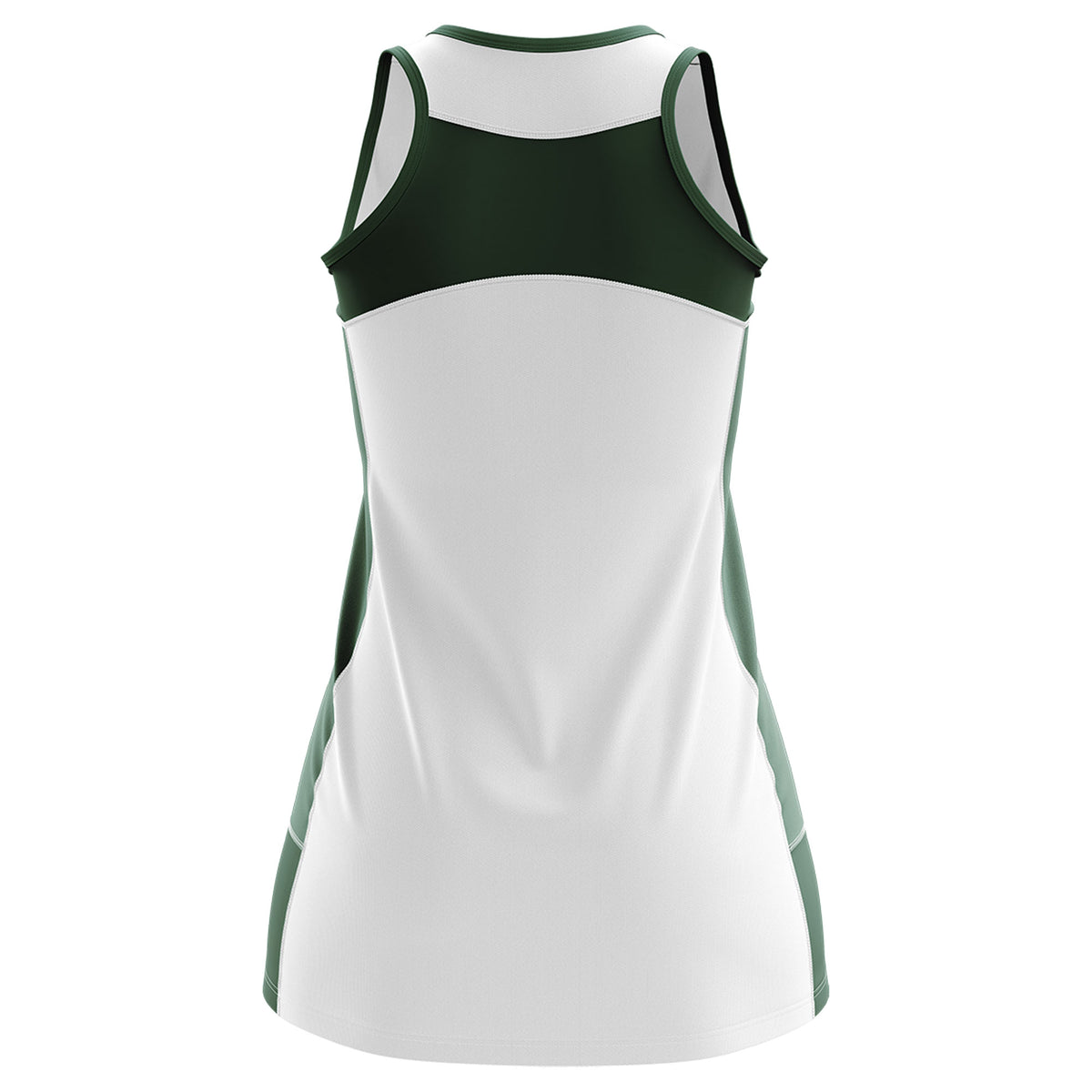 Custom White Hunter Green Color Block Two Tone Tennis Dresses