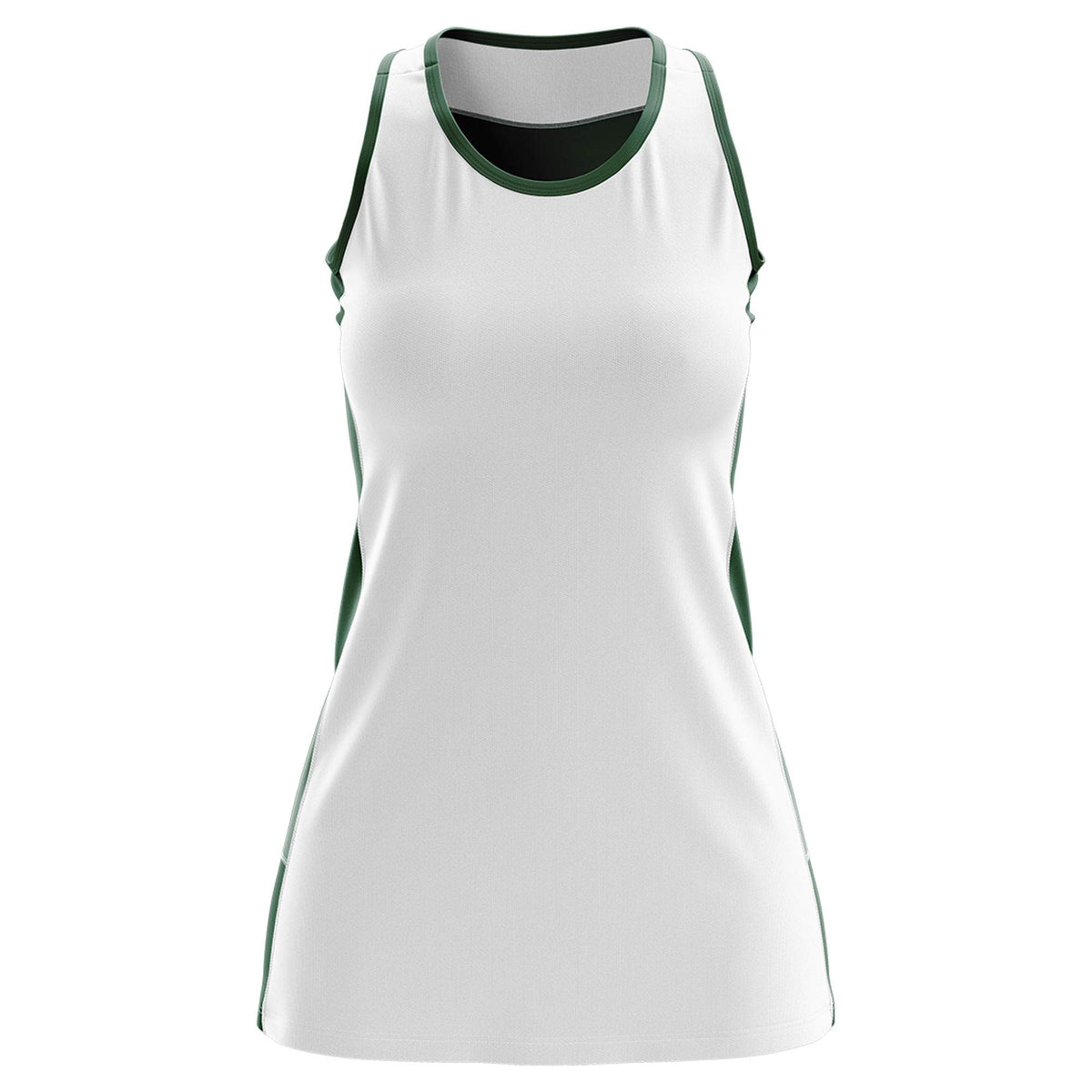 Custom White Hunter Green Color Block Two Tone Tennis Dresses