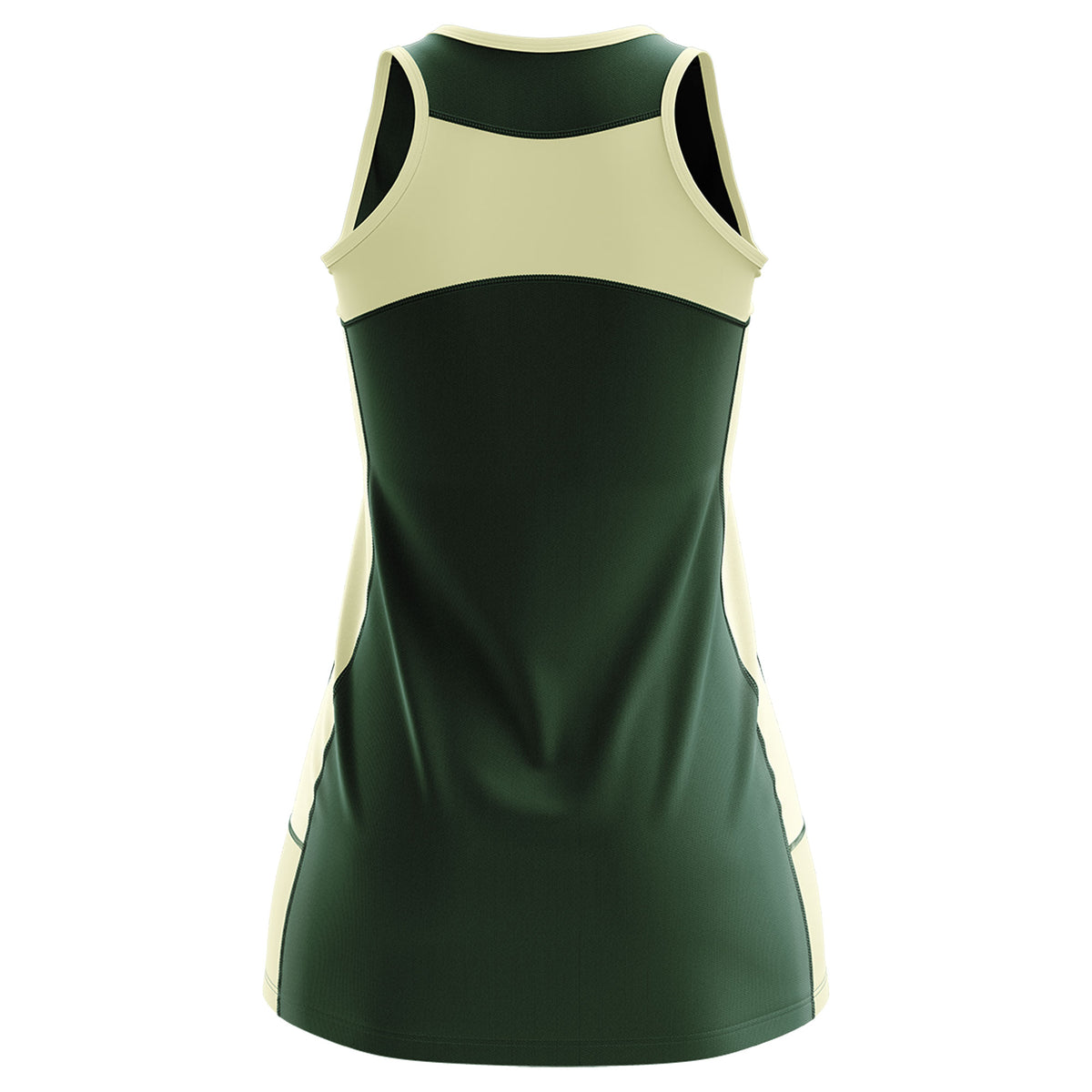 Custom Hunter Green Cream Color Block Two Tone Tennis Dresses
