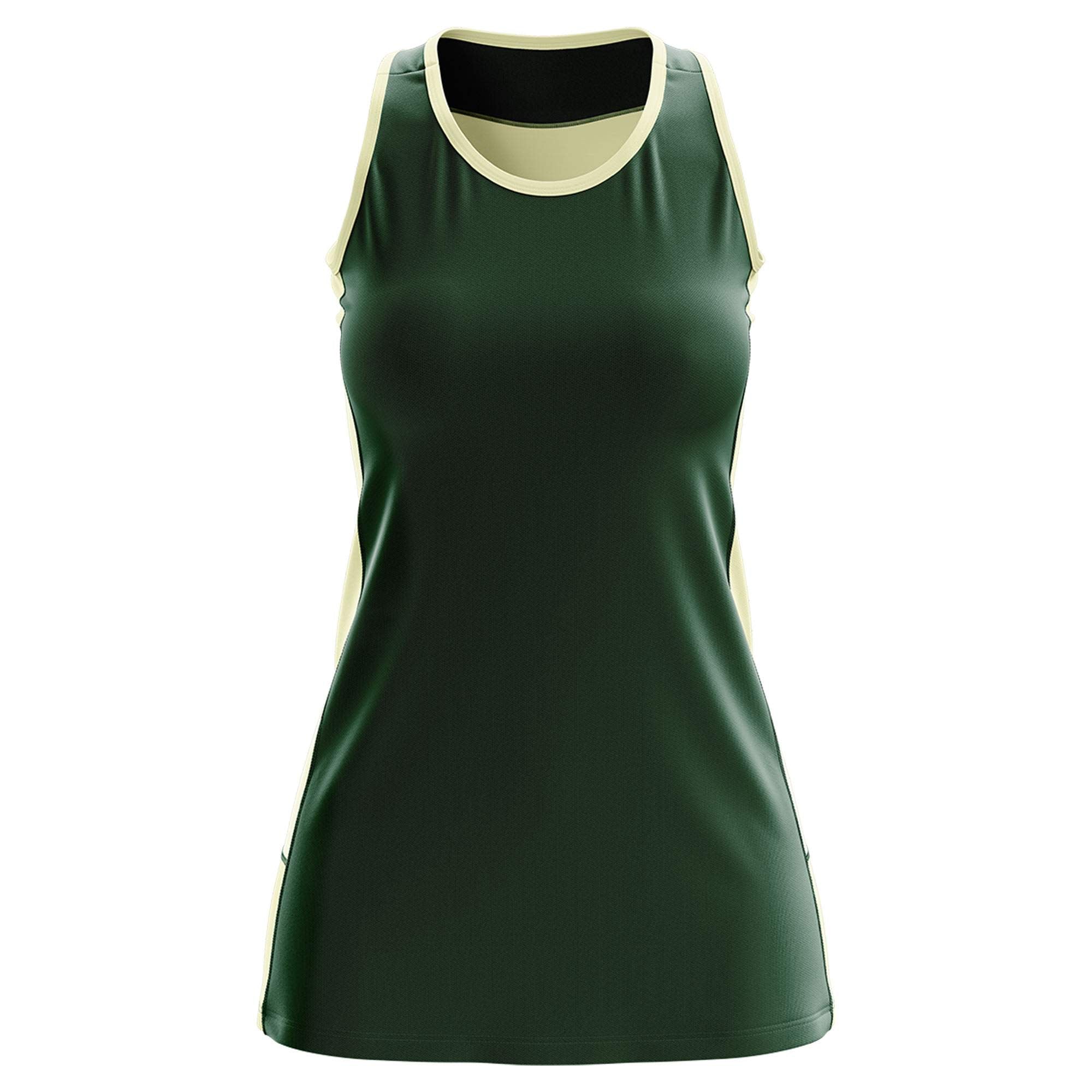 Custom Hunter Green Cream Color Block Two Tone Tennis Dresses