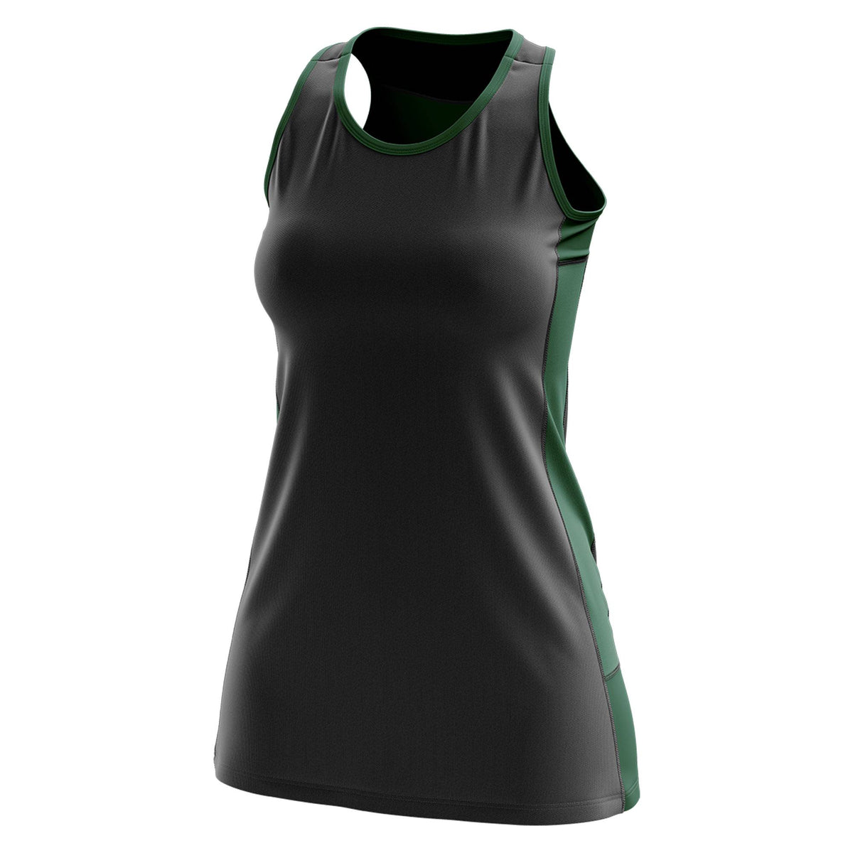 Custom Black Hunter Green Color Block Two Tone Tennis Dresses