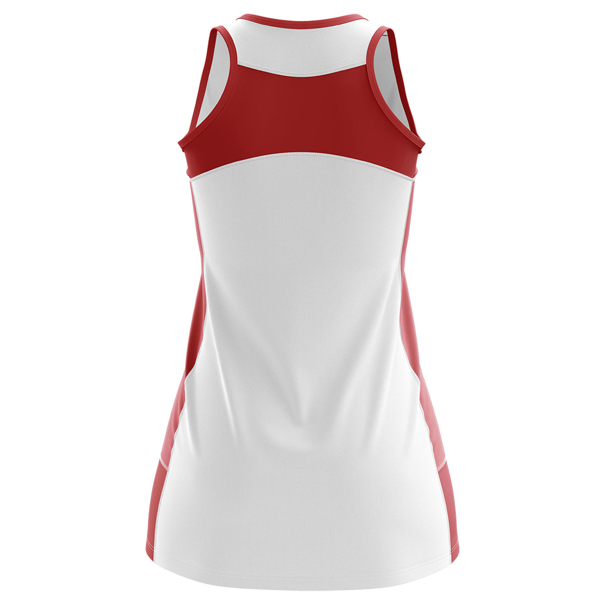 Custom White Red Color Block Two Tone Tennis Dresses