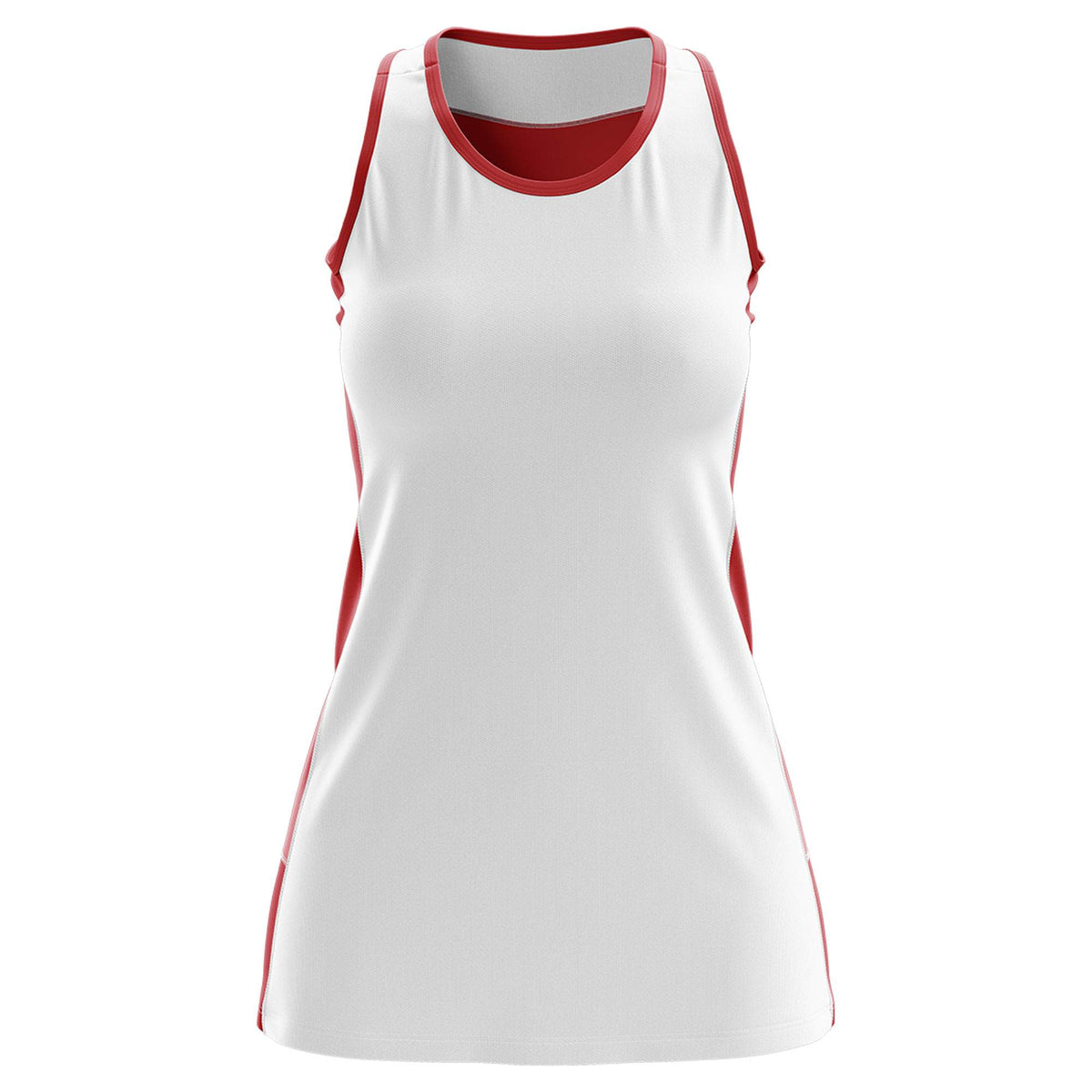 Custom White Red Color Block Two Tone Tennis Dresses