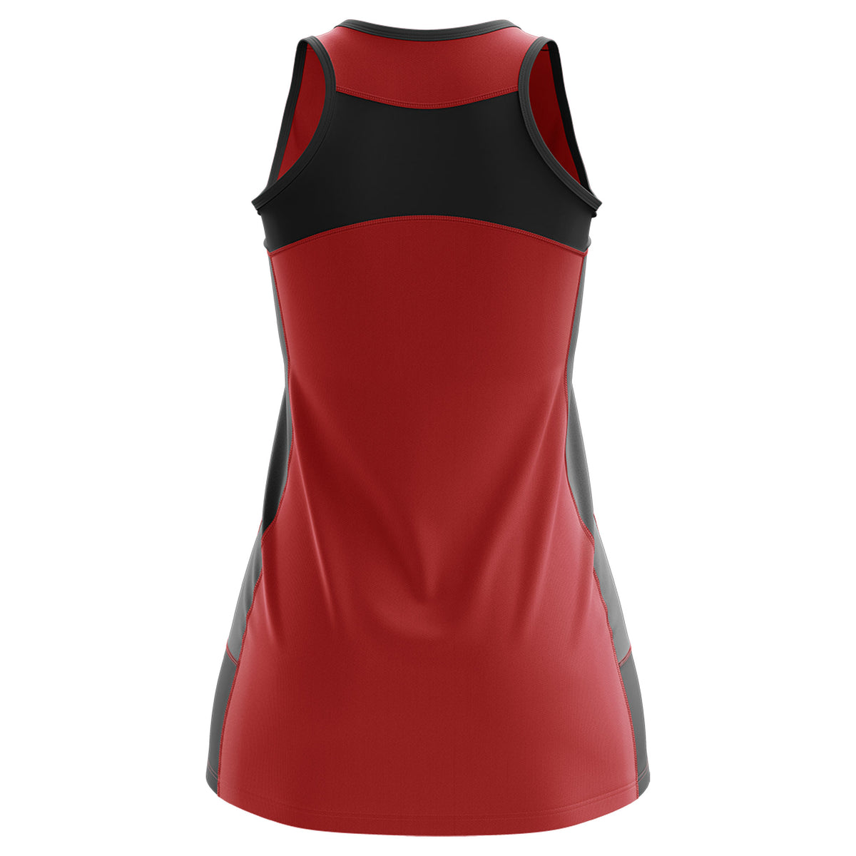 Custom Red Black Color Block Two Tone Tennis Dresses