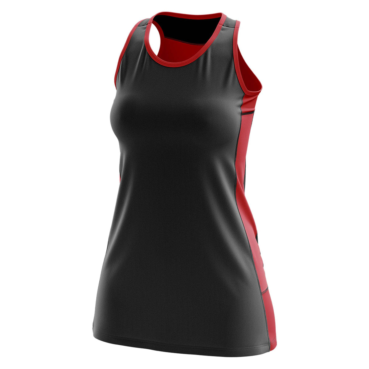 Custom Black Red Color Block Two Tone Tennis Dresses