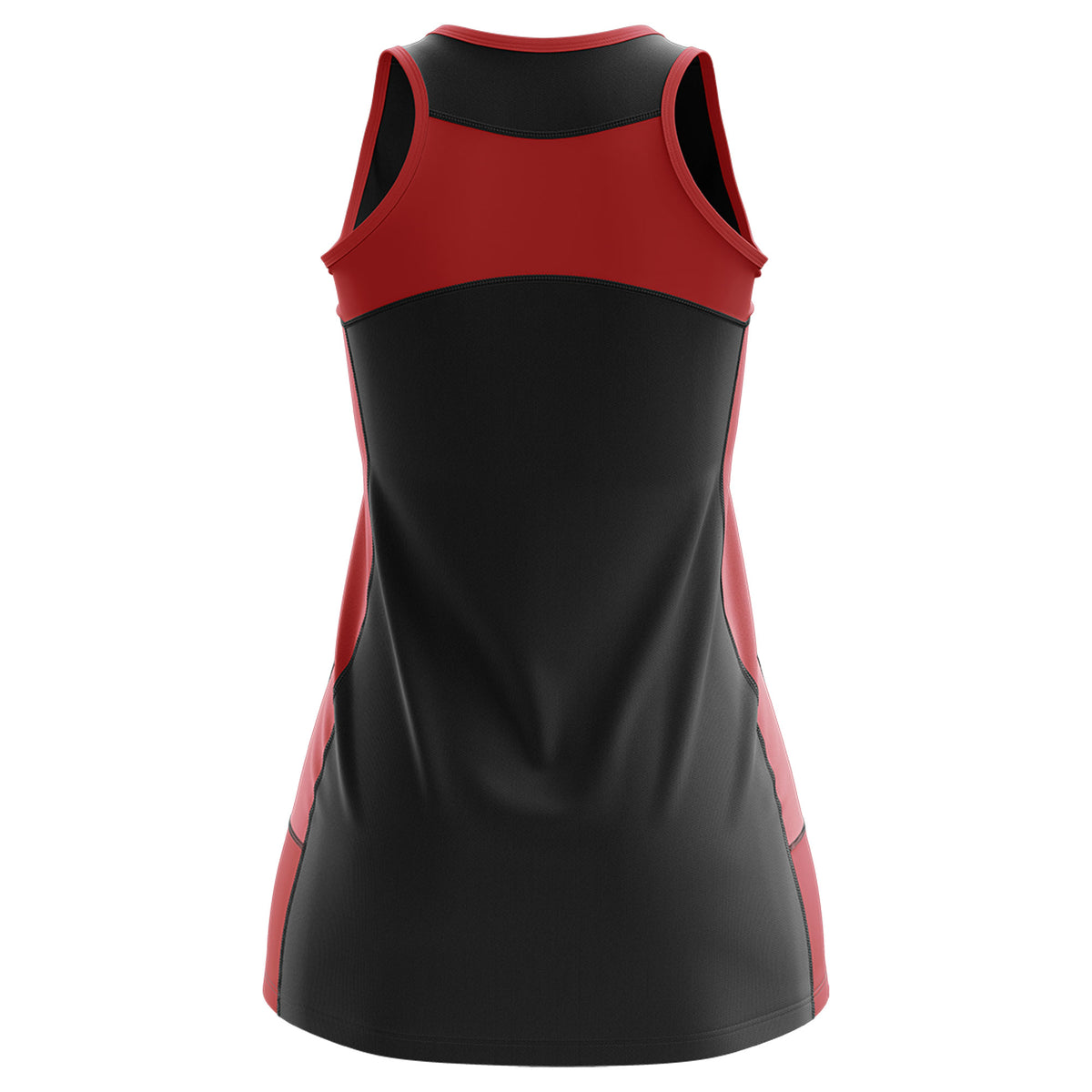 Custom Black Red Color Block Two Tone Tennis Dresses