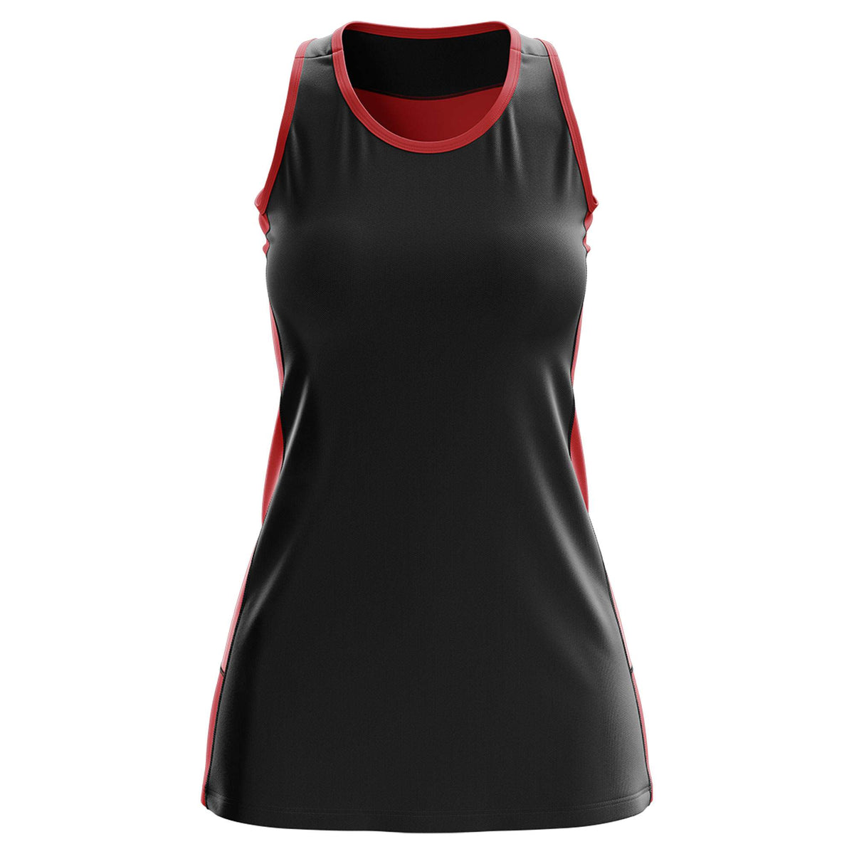 Custom Black Red Color Block Two Tone Tennis Dresses