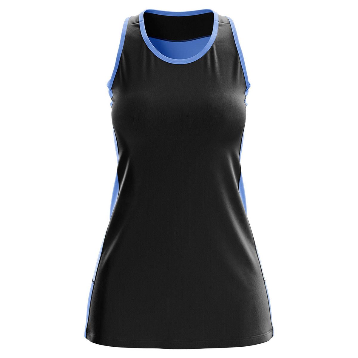 Custom Black Powder Blue Color Block Two Tone Tennis Dresses