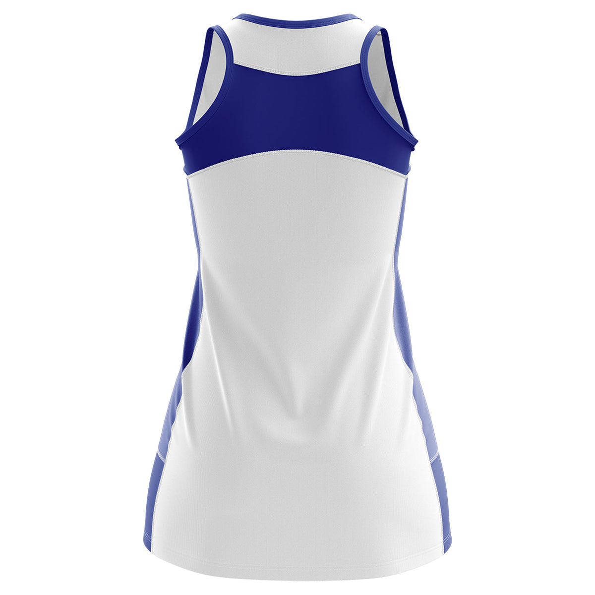 Custom White Royal Blue Color Block Two Tone Tennis Dresses