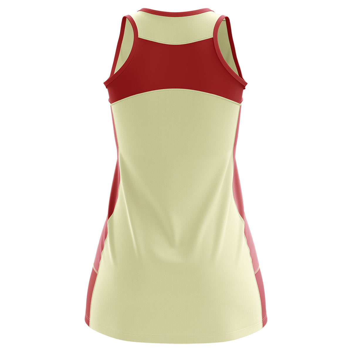 Custom Cream Red Color Block Two Tone Tennis Dresses