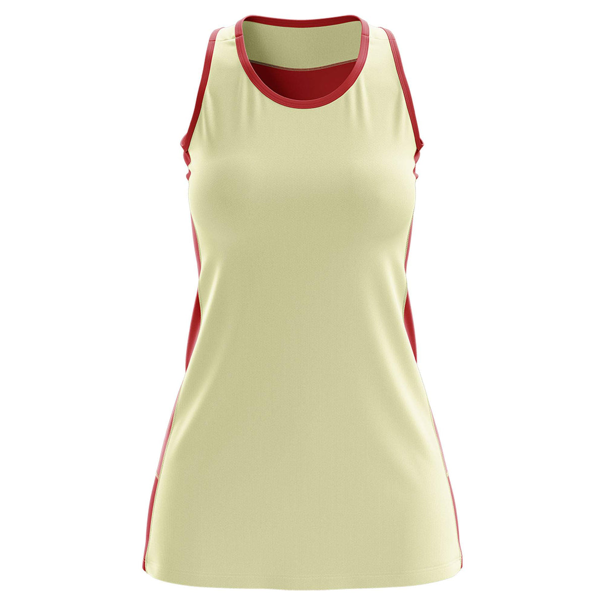 Custom Cream Red Color Block Two Tone Tennis Dresses
