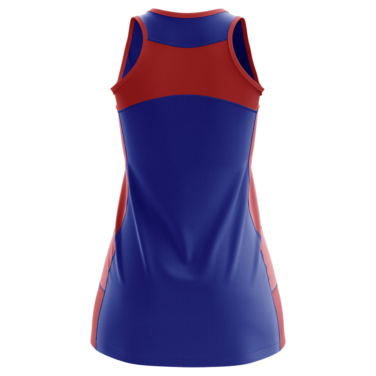Custom Royal Blue Red Color Block Two Tone Tennis Dresses