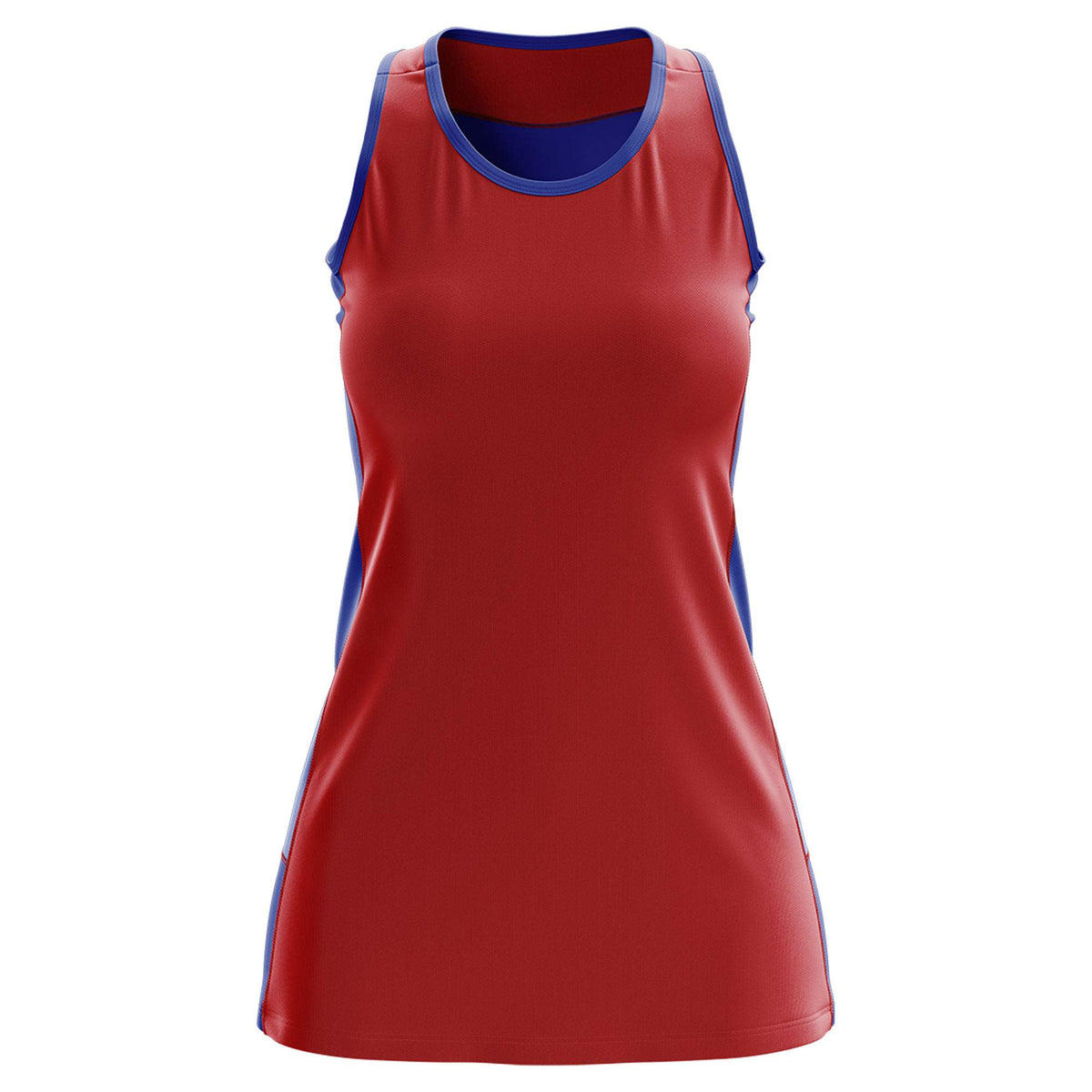 Custom Red Royal Blue Color Block Two Tone Tennis Dresses