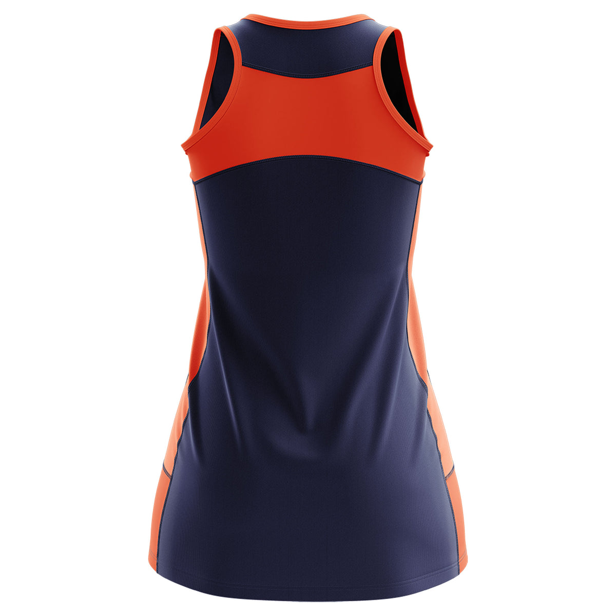 Custom Navy Orange Color Block Two Tone Tennis Dresses