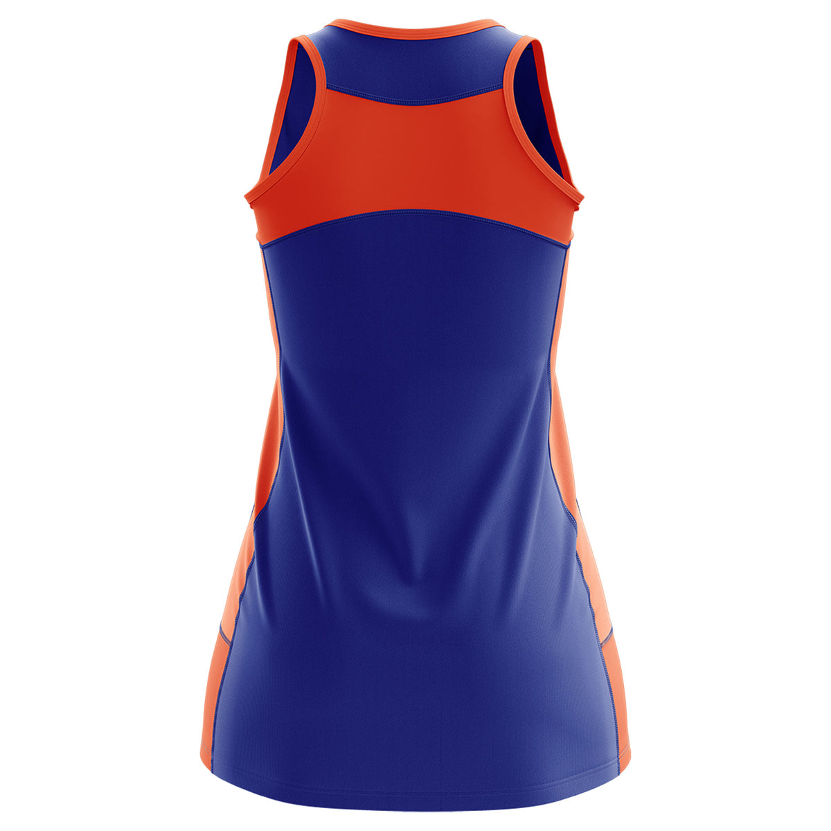 Custom Royal Blue Orange Color Block Two Tone Tennis Dresses