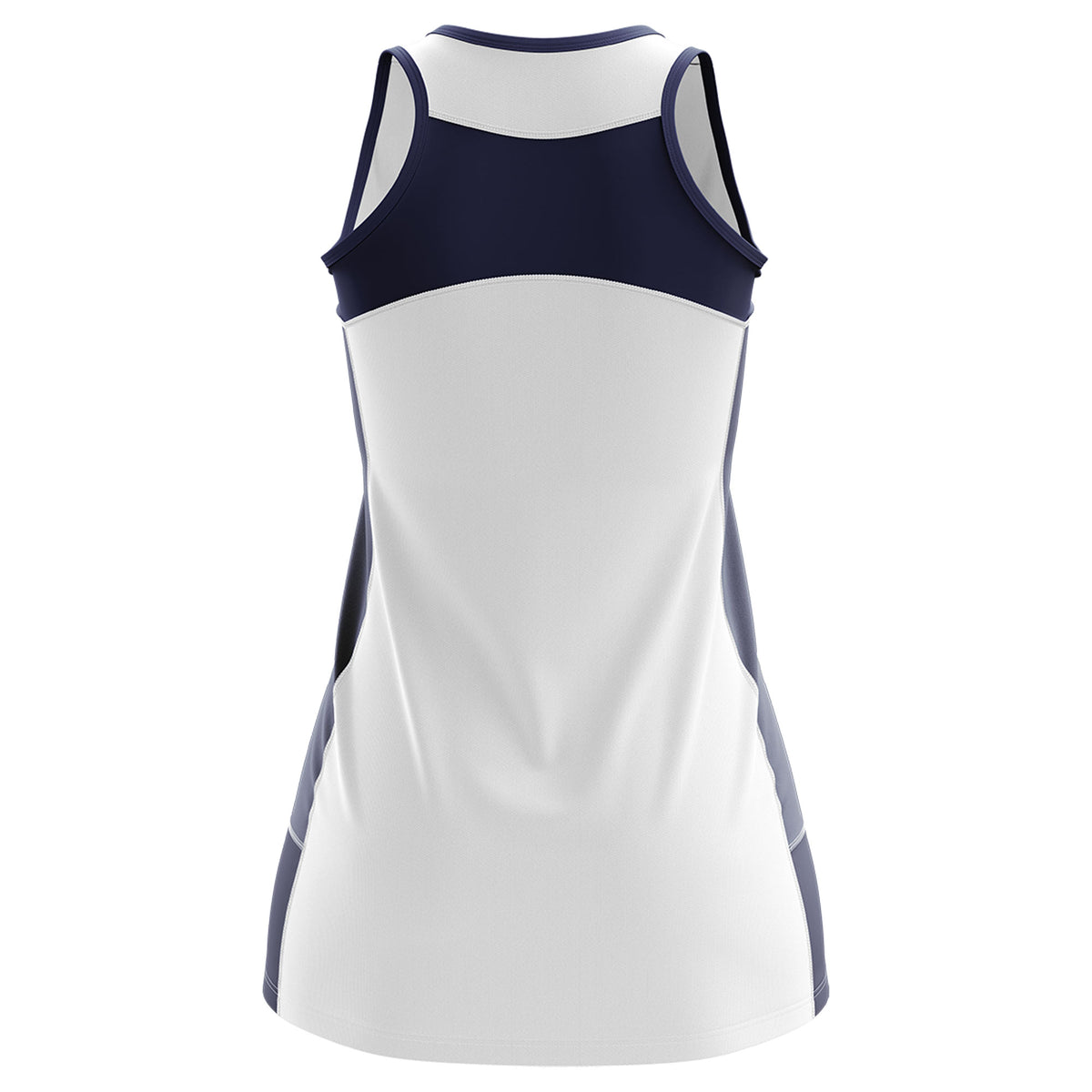 Custom White Navy Color Block Two Tone Tennis Dresses