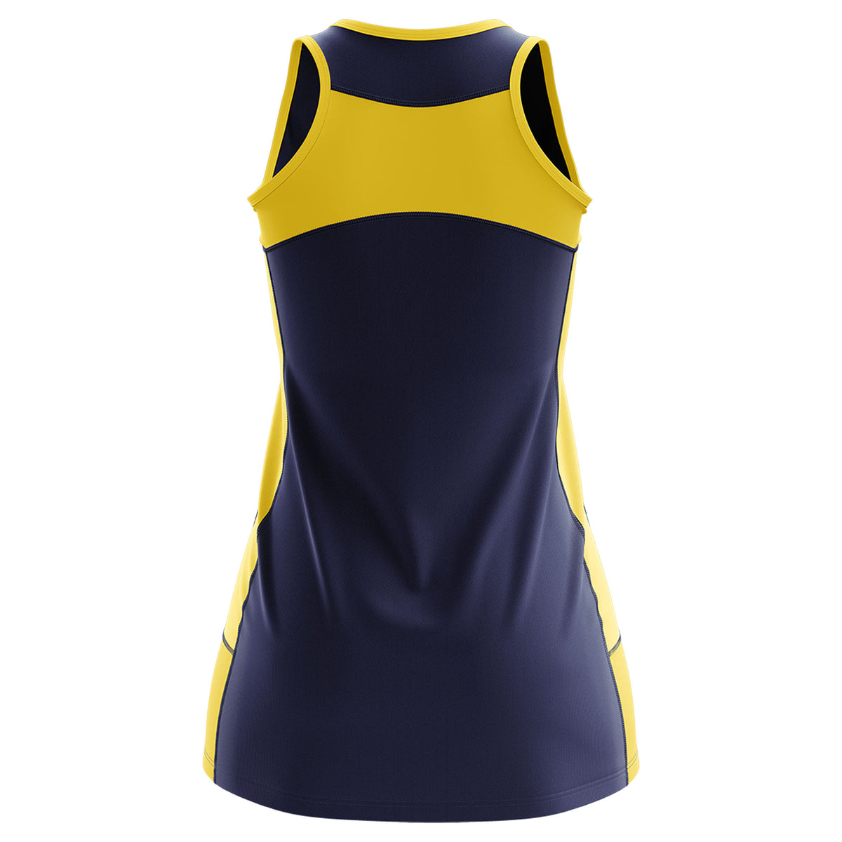 Custom Navy Gold Color Block Two Tone Tennis Dresses