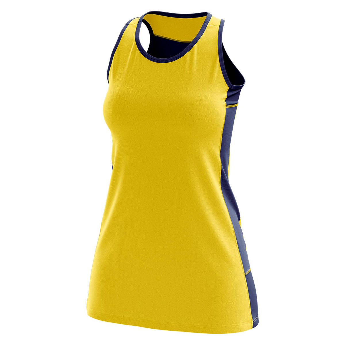 Custom Gold Navy Color Block Two Tone Tennis Dresses