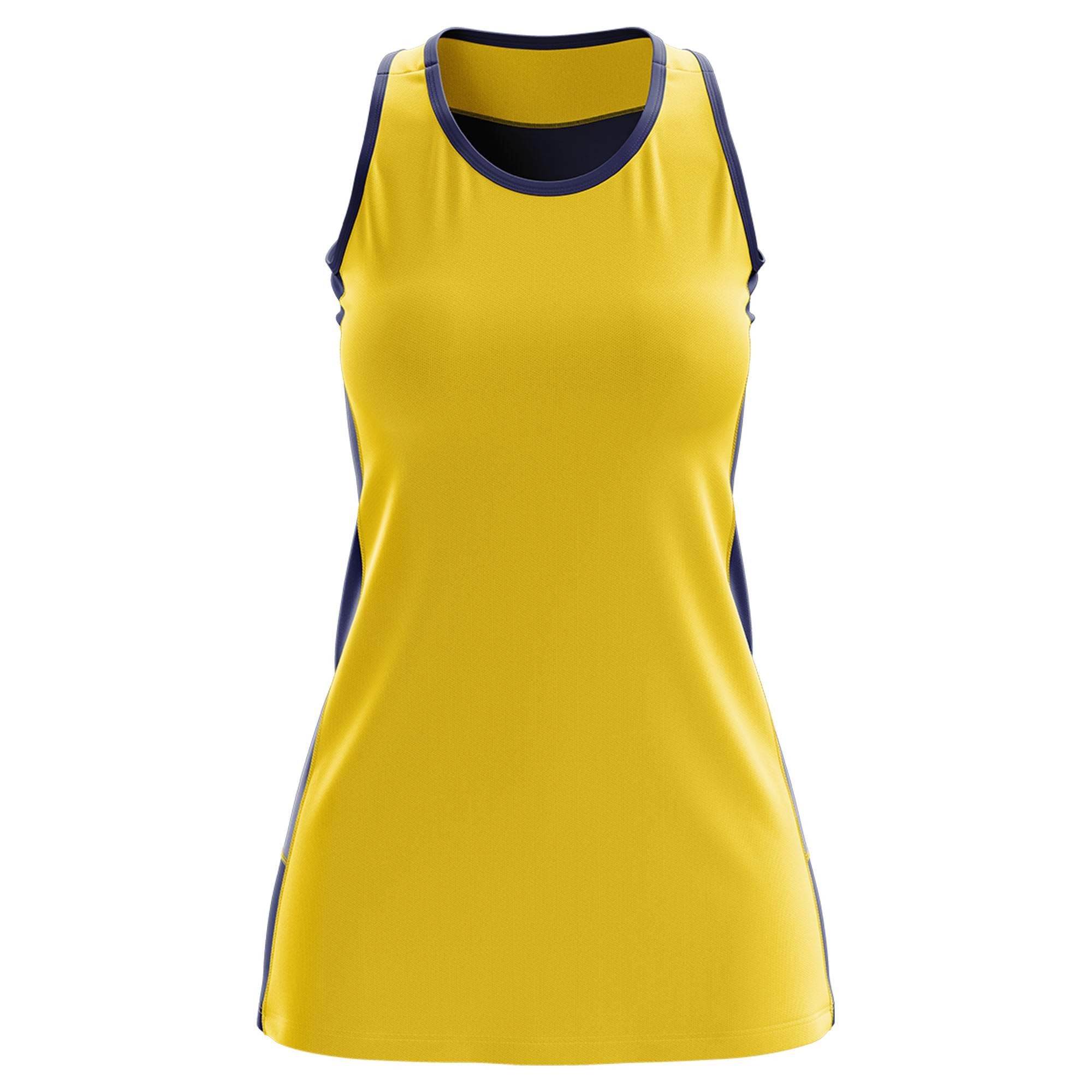 Custom Gold Navy Color Block Two Tone Tennis Dresses
