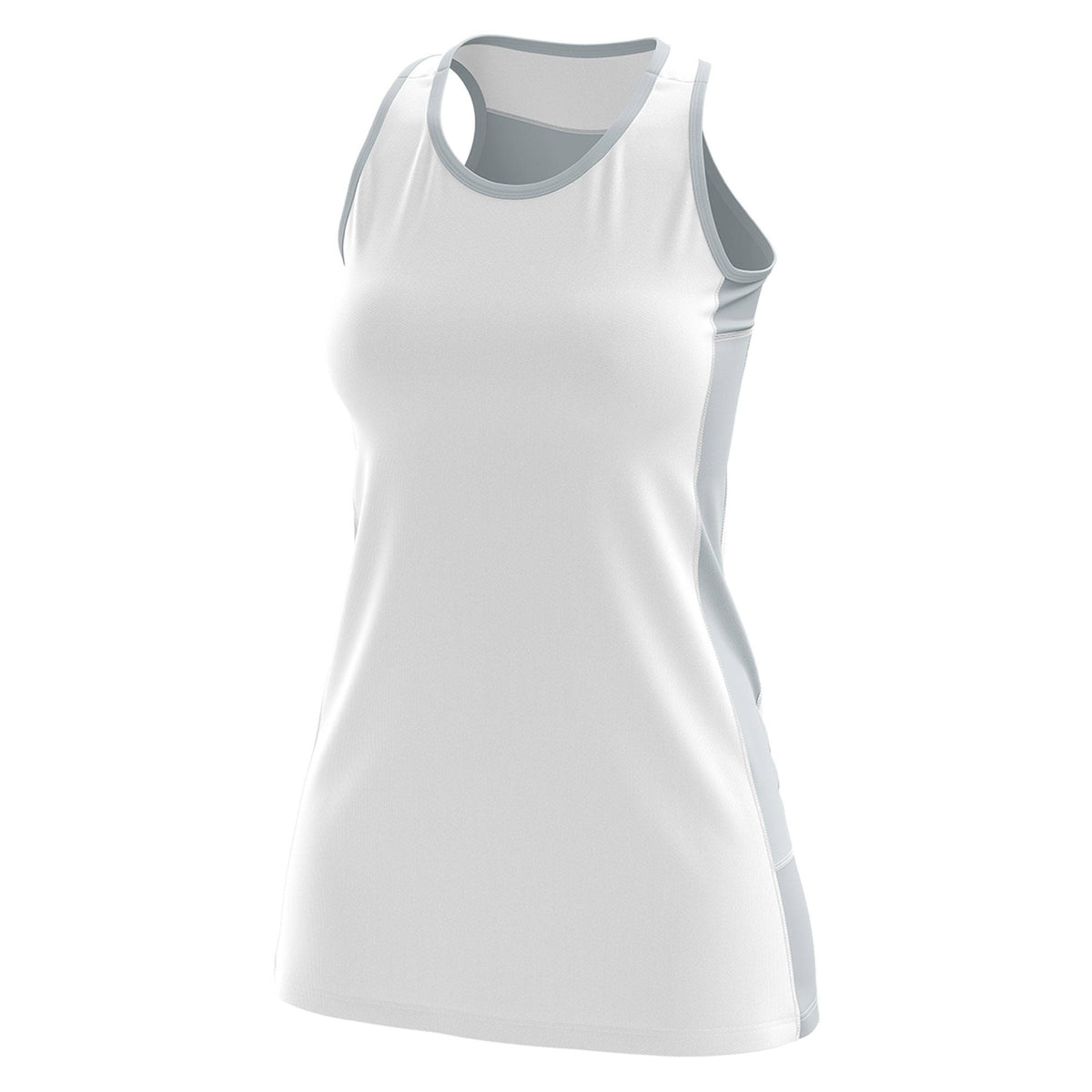 Custom White Silver Color Block Two Tone Tennis Dresses
