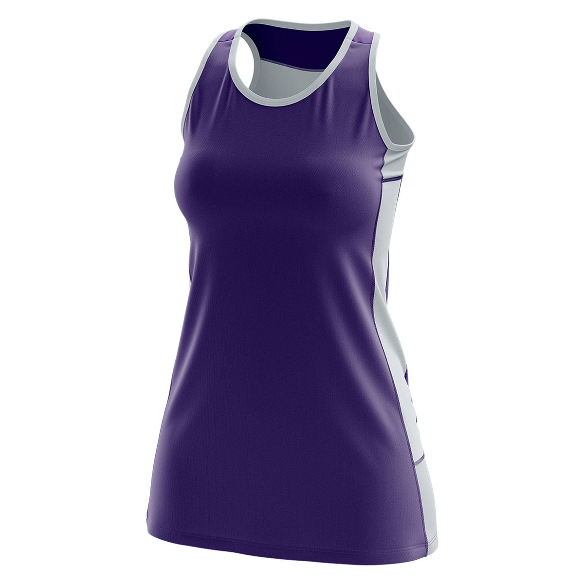 Custom Purple Silver Color Block Two Tone Tennis Dresses